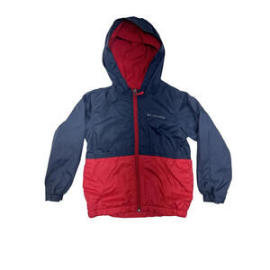 Columbia Sportswear Boys Size 3T Hooded Windbreaker Blue Red Jacket